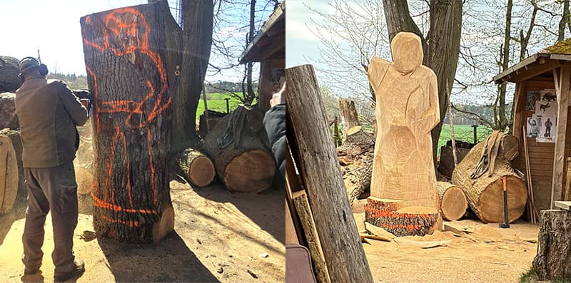 Bud Spencer Monument Holzblock