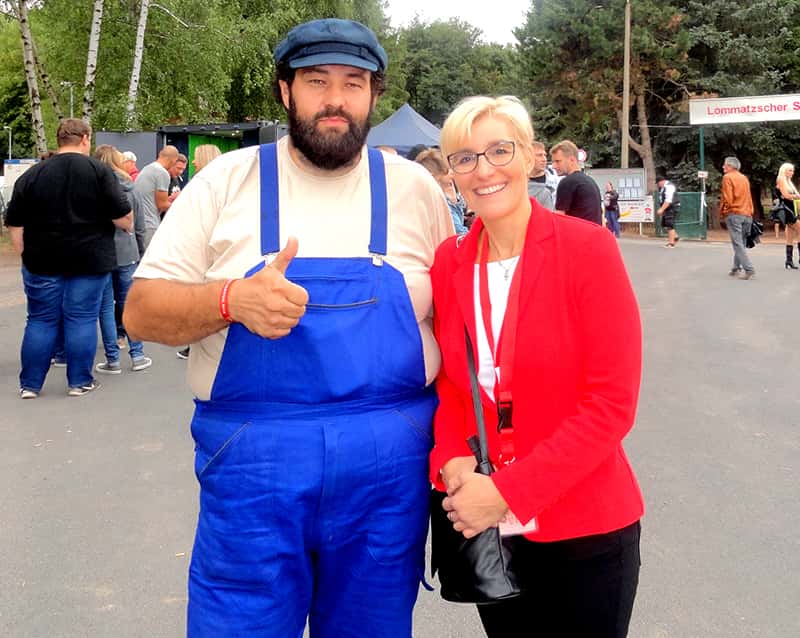 Bud Spencer Double mit Bürgermeisterin von Lommatzsch