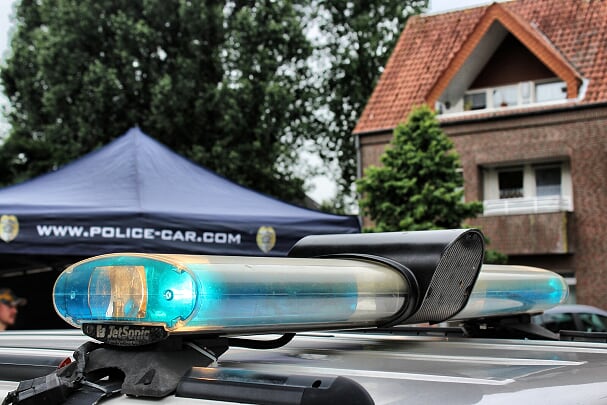 Polizei wagen auf dem Spencerhill Festival